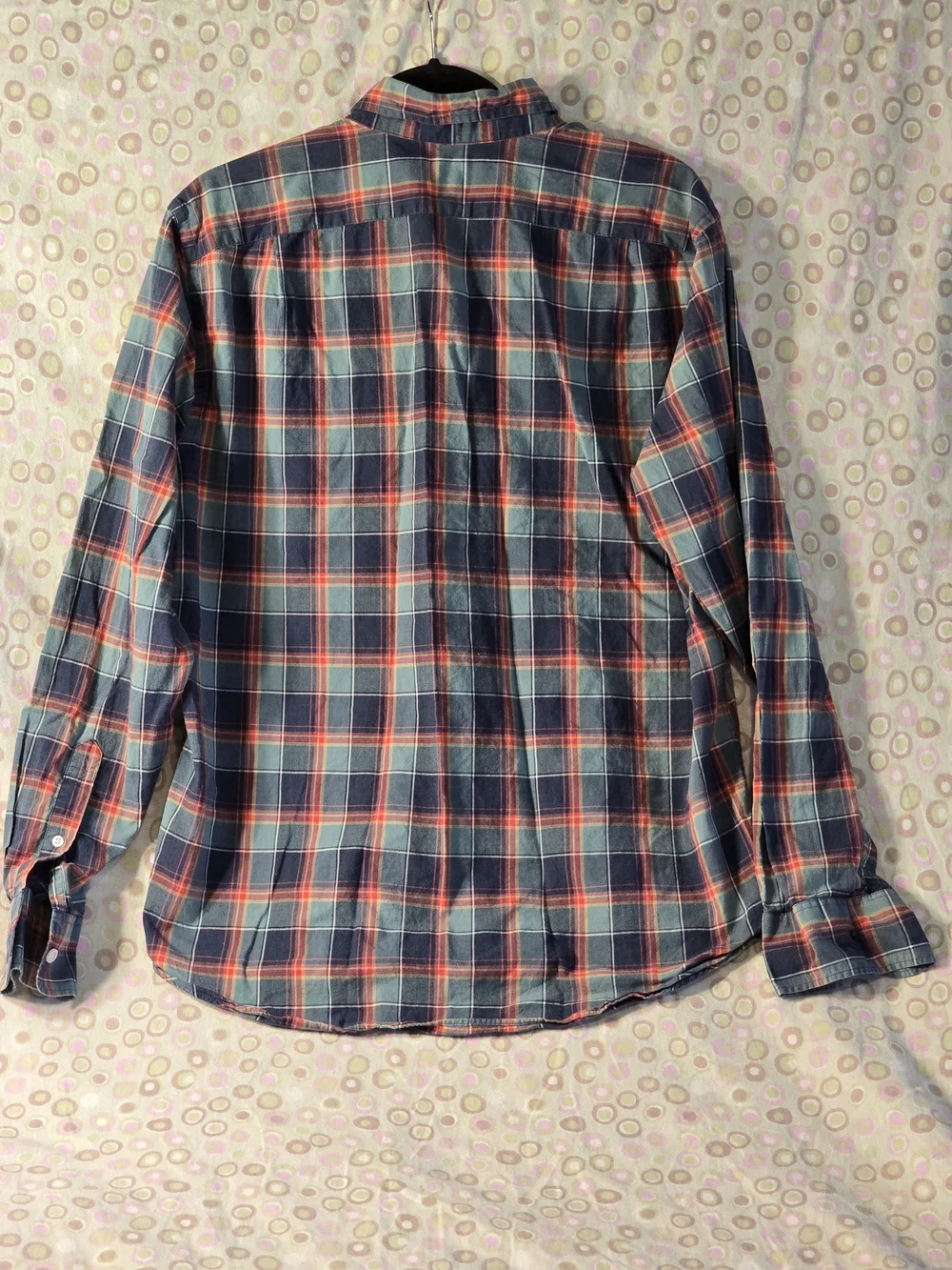 J. Crew Men’s Navy and Red Plaid Button-Down Shirt